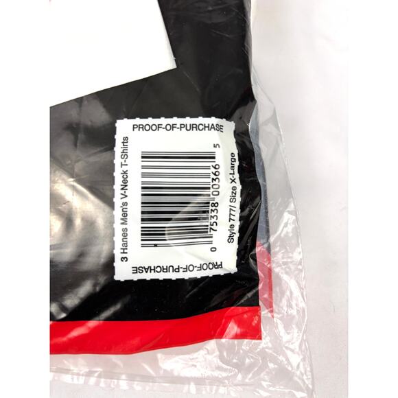 Vintage Hanes V Neck T-Shirts 3 Pack- XL 46-48 Men's Undershirts White NEW - Picture 4 of 11